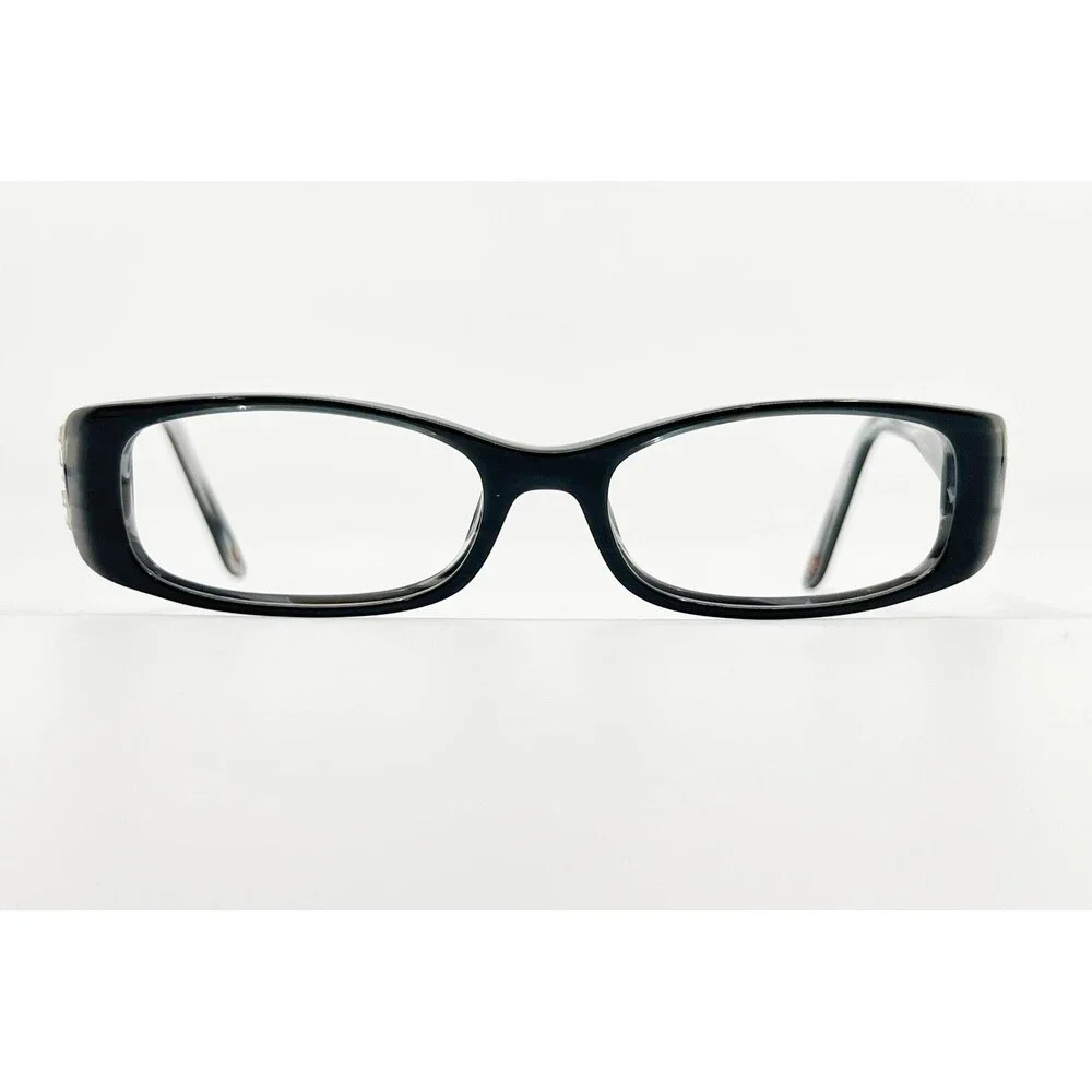 Revlon Eyeglasses Womens Black Rhinestone Accents Rectangular Frames 50-16-135